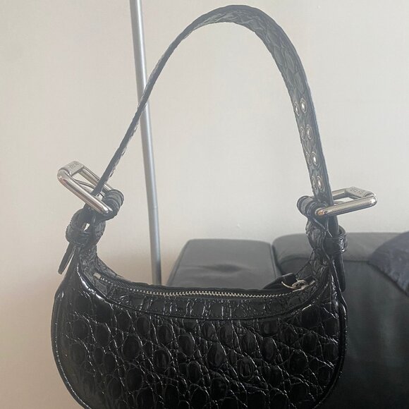 BY FAR Textured Black Shoulder Bag - Picture 3 of 7